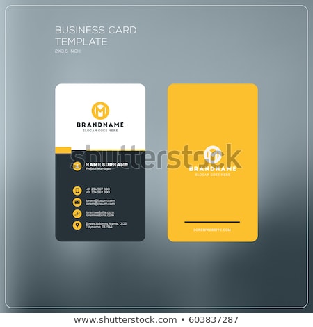 Stok fotoğraf: Business Card Yellow Template Vector Design Illustration