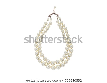 Stok fotoğraf: Woman With Pearl Necklace Isolated On White