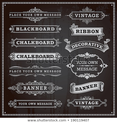 ストックフォト: Decorative Corners And Frames On A Chalkboard Background - Vintage Style