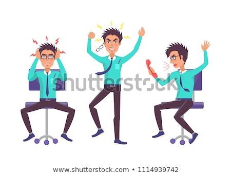 [[stock_photo]]: Furious Businessman Screaming Vector Illustration