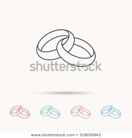 ストックフォト: White Vector Wedding Rings Flat Icon