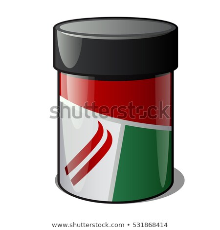 Сток-фото: Plastic Jar With Ski Wax Isolated On A White Background Vector Cartoon Close Up Illustration