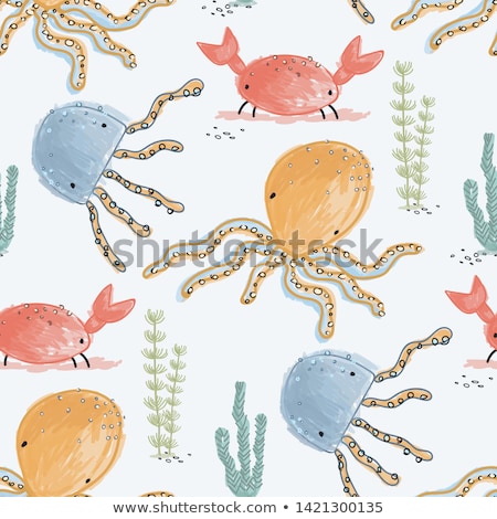 Stock photo: Fun Seamless Pattern Of Marine Life