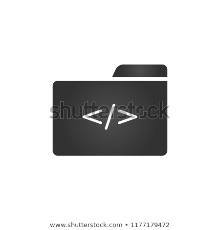 Zdjęcia stock: Folder Icon With Coding Symbol In Trendy Flat Style Isolated On White Background For Your Web Site