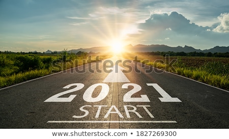 Stock fotó: New Year Ahead Road Sign