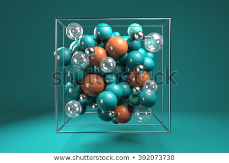 Stock fotó: 3d Render Abstract Backdrop In Transparent Glossy Orange Bubble