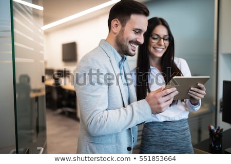 Stock photo: Business Man And Woman Talking