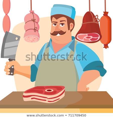 Butcher - Cartoon Imagine de stoc © pikepicture