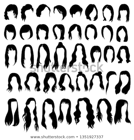 ストックフォト: Hair Styles Wigs Icons Set - Women