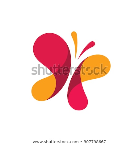 Stock fotó: Butterfly Logo In Rainbow Colors