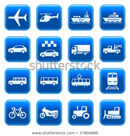 Zdjęcia stock: Bicycle Blue Square Icon