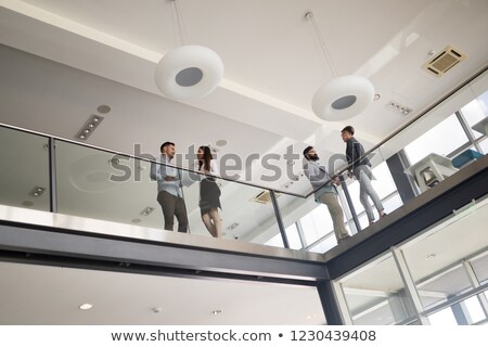 Zdjęcia stock: Business Colleagues Talking On Stairs