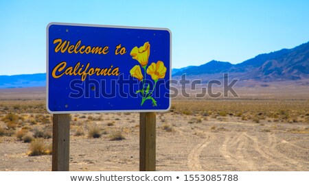 Stok fotoğraf: Welcom To California State Highway Entrance Sign