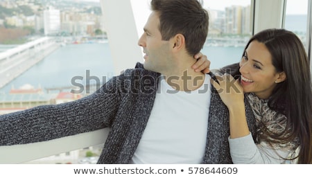 Stockfoto: Couple Sightseeing On A Cable Car Or Ferris Wheel