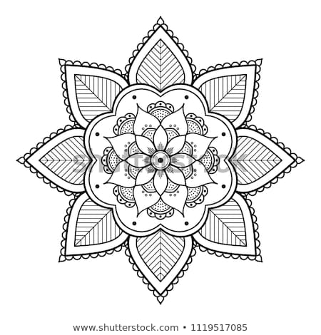 Zdjęcia stock: Ornament Black White Card With Mandala