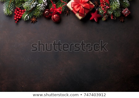Stockfoto: Background With Christmas Baubles And Snowflakes