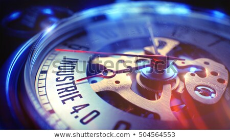 Foto stock: Industry 40 On Vintage Pocket Watch Face 3d Illustration