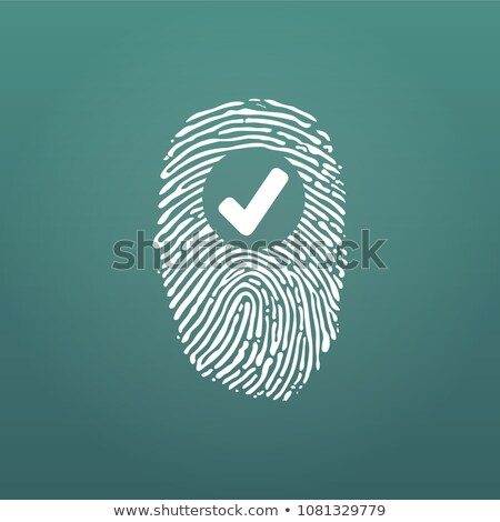 Stockfoto: Fingerprint Success Icon Thumbprint With Checkmark Vector Illustration Isolated On Modern Backgrou