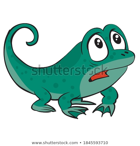 Zdjęcia stock: Scared Cartoon Iguana