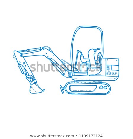 Сток-фото: Mechanical Digger Mono Line