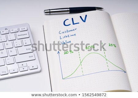 Stockfoto: Notebook With Customer Lifetime Value Concept Over Office Desk