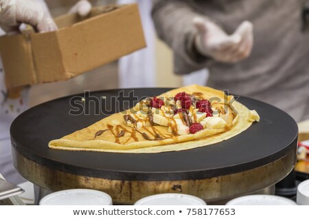 Сток-фото: Freshly Prepared Crepes With Strawberries