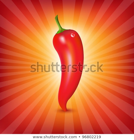 Stock photo: Red Hot Pepper With Sunburst