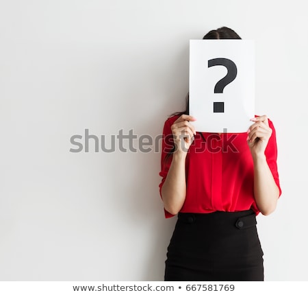 Stock fotó: Woman With Question Marks