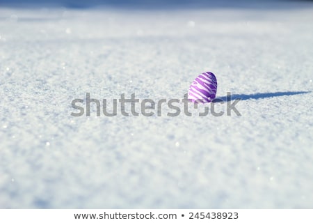 Foto stock: Easter Eggs In Snow
