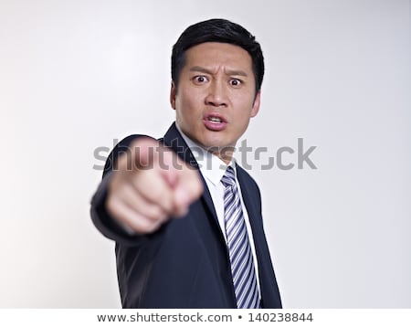 Stock foto: Angry Office Worker Pointing Finger To Camera