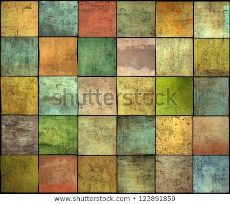 Foto stock: Fragmented Multiple Color Square Tile Grunge Pattern Backdrop