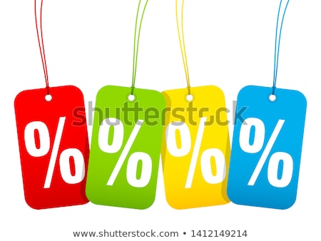 Foto stock: 20 Percentages Sale Four Colors Labels