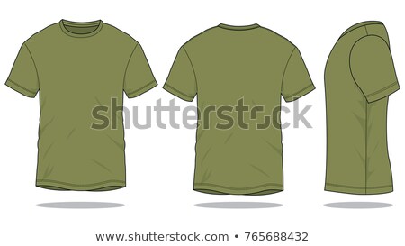 Stock photo: Woman Wearing Blank Olive Green Shirt