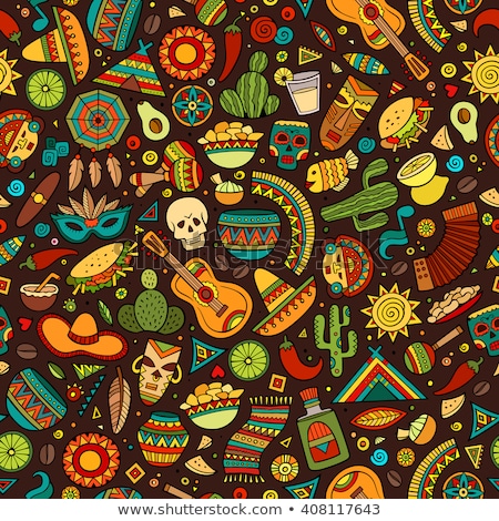 Seamless Pattern Of Multicolored Peppers Stock fotó © balabolka