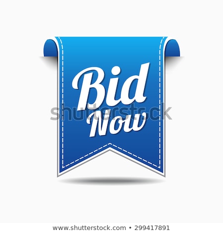 Stockfoto: Bid Now Blue Vector Icon Design