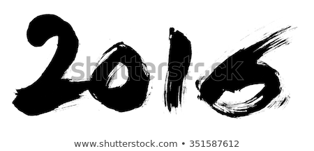 New Year 2016 - Expressive And Dynamic Calligraphy Of Numbers For New Year - Hand Drawn Lettering Foto stock © arzawen