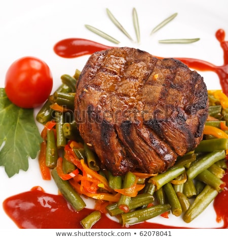 Stockfoto: Roast Beef And String Beans