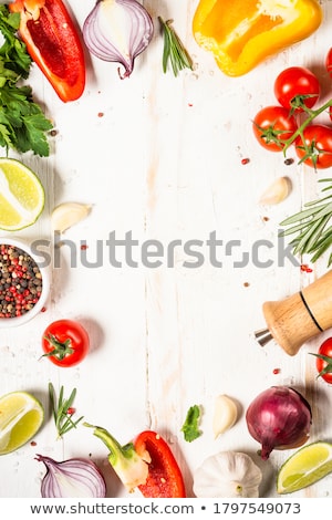 Foto stock: Rvas · e · especiarias · frescas