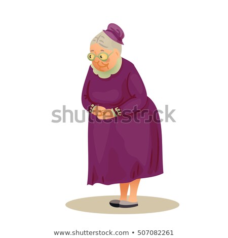 Funny Elderly Lady With Glasses Grandmother Standing With Folde ストックフォト © CoSveta