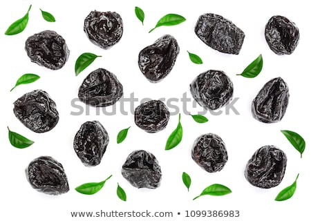 Сток-фото: Prune Close Up Background Heap Of Glossy Black Prunes