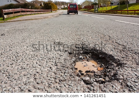 Stock foto: Asphalt Road Hole Damage