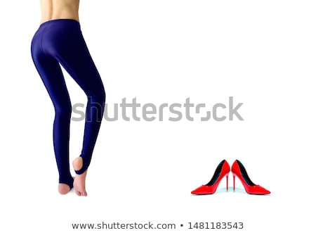 Stok fotoğraf: Healthy Girl With Fit Body Soft Skin Buttocks In Red Underwear