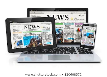 Foto stock: News On White Background Isolated 3d Illustration