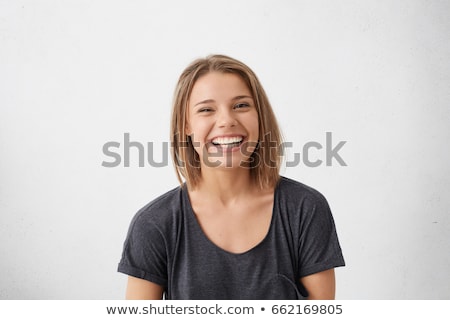 Zdjęcia stock: Happy Young Woman Or Teen Girl In Casual Clothes