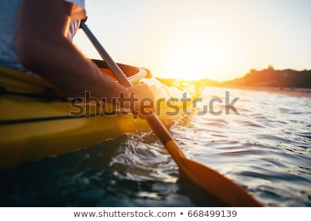Stok fotoğraf: Close Up Of Man Kayaking