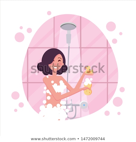 Foto d'archivio: Vector Of Woman Showering