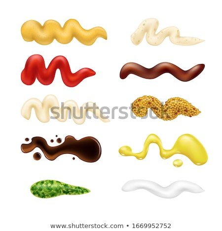 Stockfoto: Sauces Olive Oil Mayonnaise Ketchup Mustard Soy Pesto