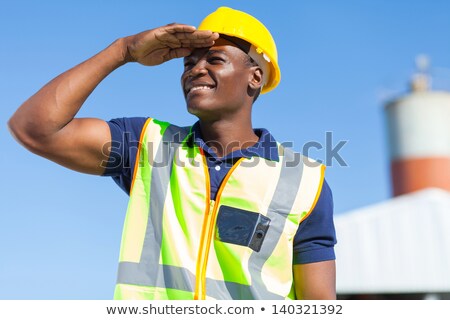 Stockfoto: Labourer Looking Up To The Sky