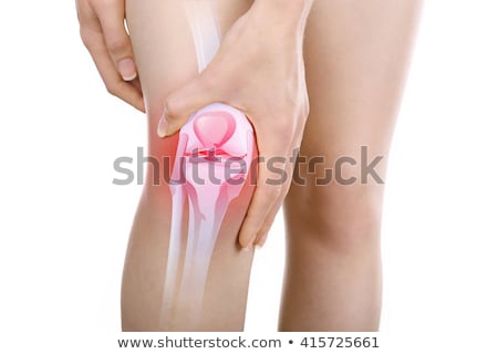 Foto stock: Woman Holding Sore Knee Isolated On White Background