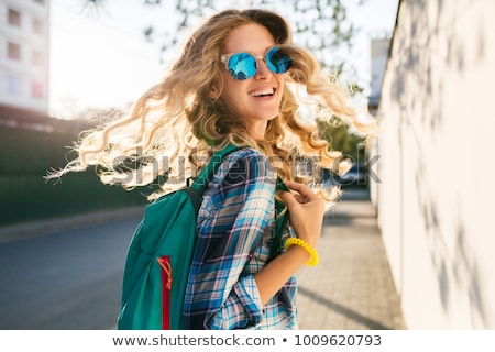 Foto stock: Stylish Young Woman In Trendy Shirt